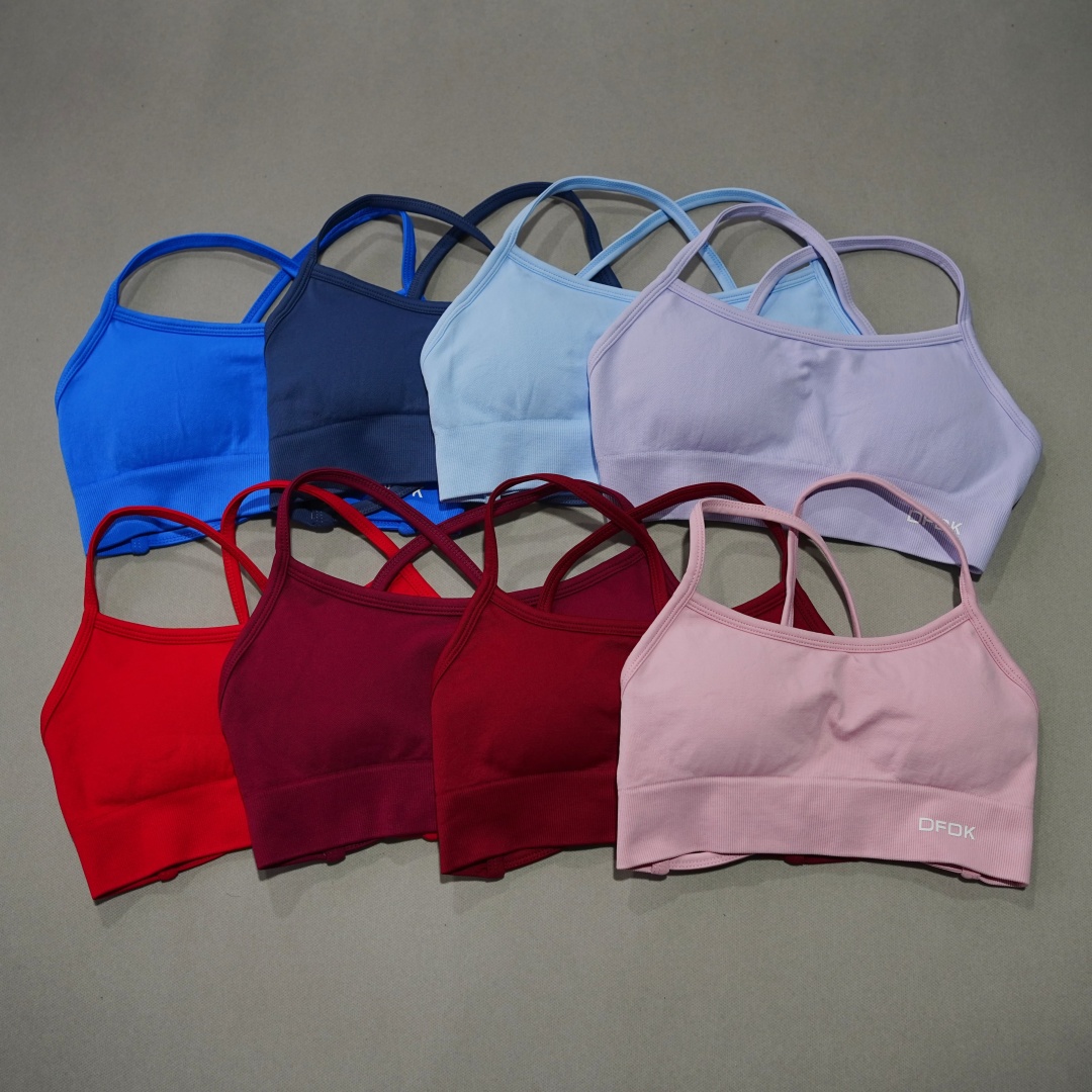 Minimizer Bra Women - DFDK Soutien-gorge de yoga côtelé sans