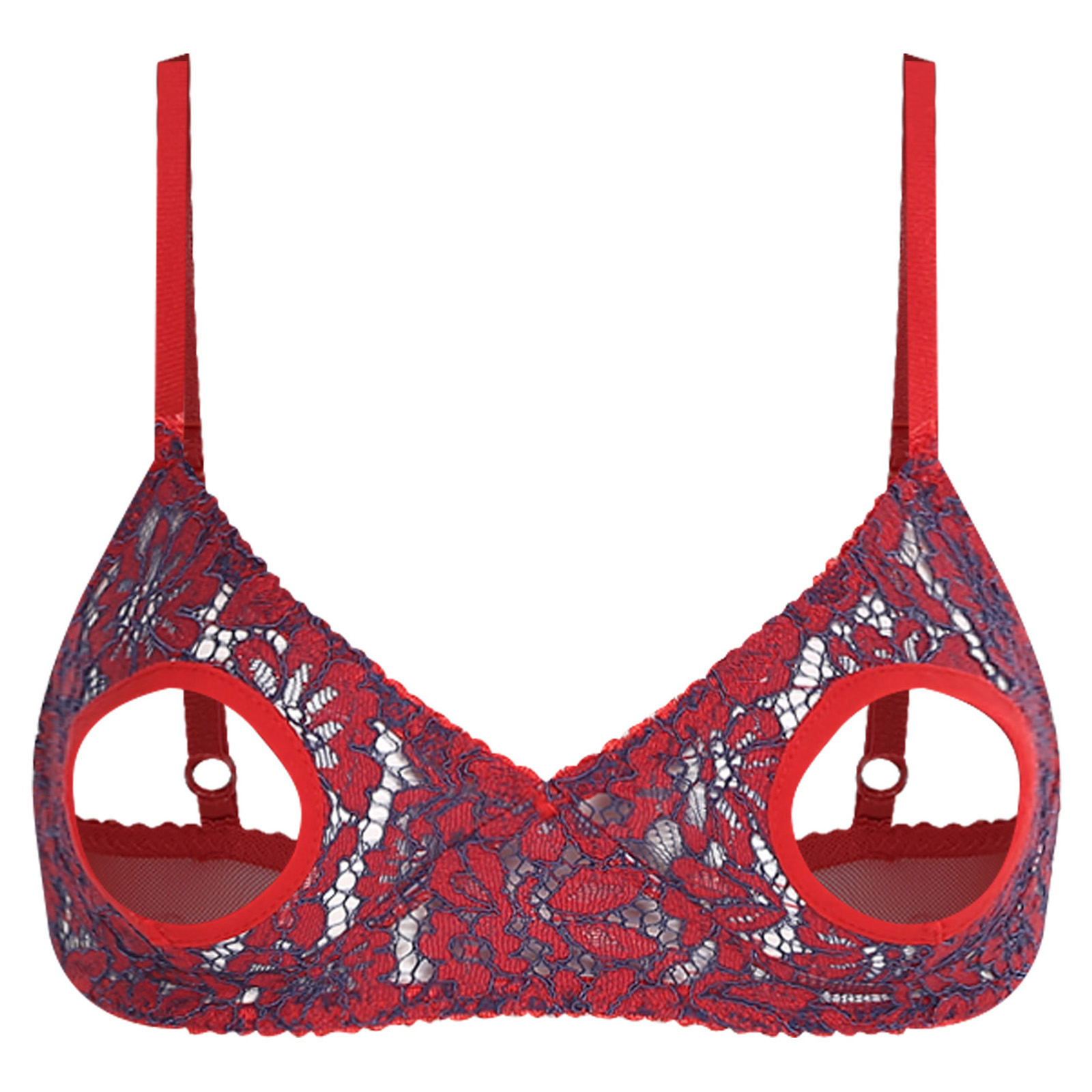 Sheer Mesh Bra - Soutien-gorge féminin en maille transparente ajourée,