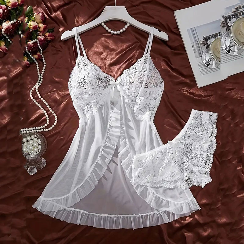 Pyjama de nuit transparent dou - Sheer Mesh Bra avis et prix